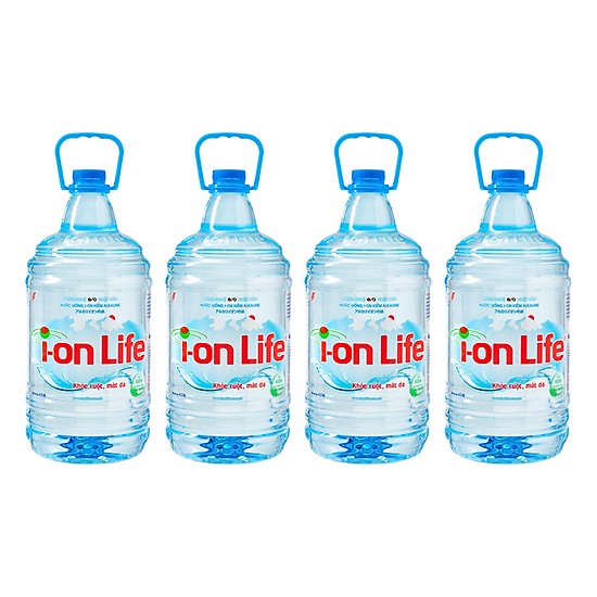 Nước ion life 4l  thùng 4 chai thích hợp đi dã ngoại, bệnh viện..